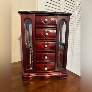 Vintage Hand Made Jewelry Armoire Cabinet